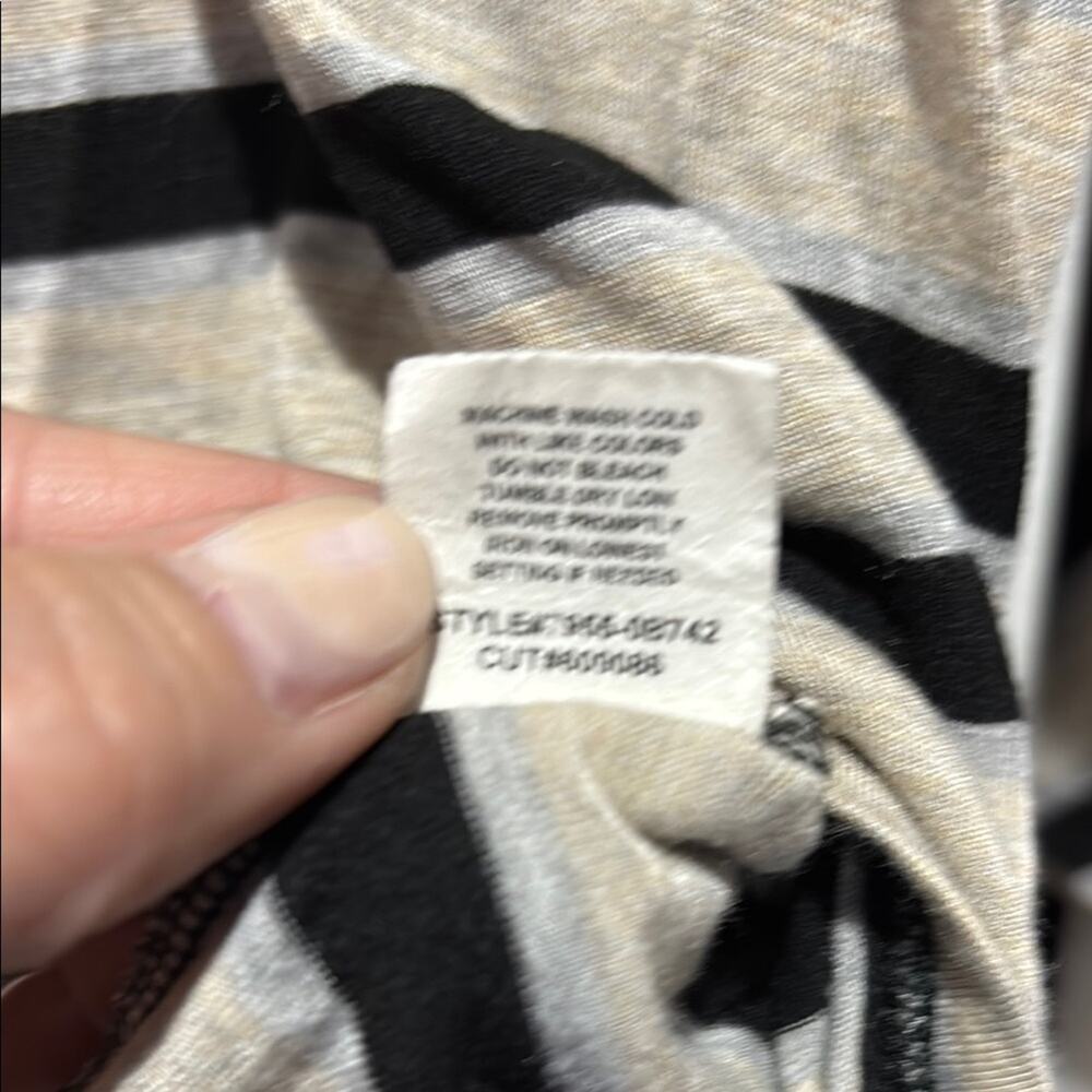 K & C tan black Striped V-Neck Long dolman Sleeve Top in euc - Picture 6 of 7